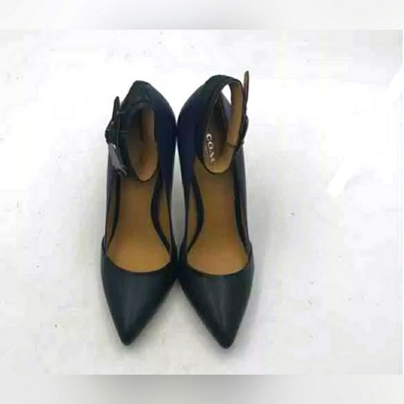 Like NEW Coach Designer Blue Black Pointed Toe Stiletto Pump Heels Size 6B - Picture 4 of 11